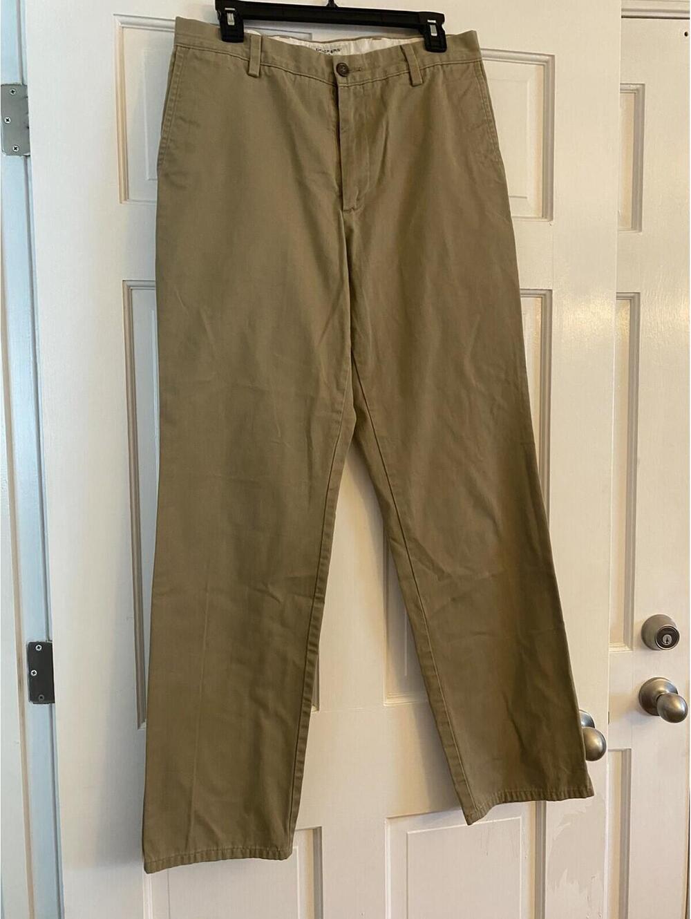 Docker's Mens Straight fit Casual Pants 32-34 Khaki Office Solid
